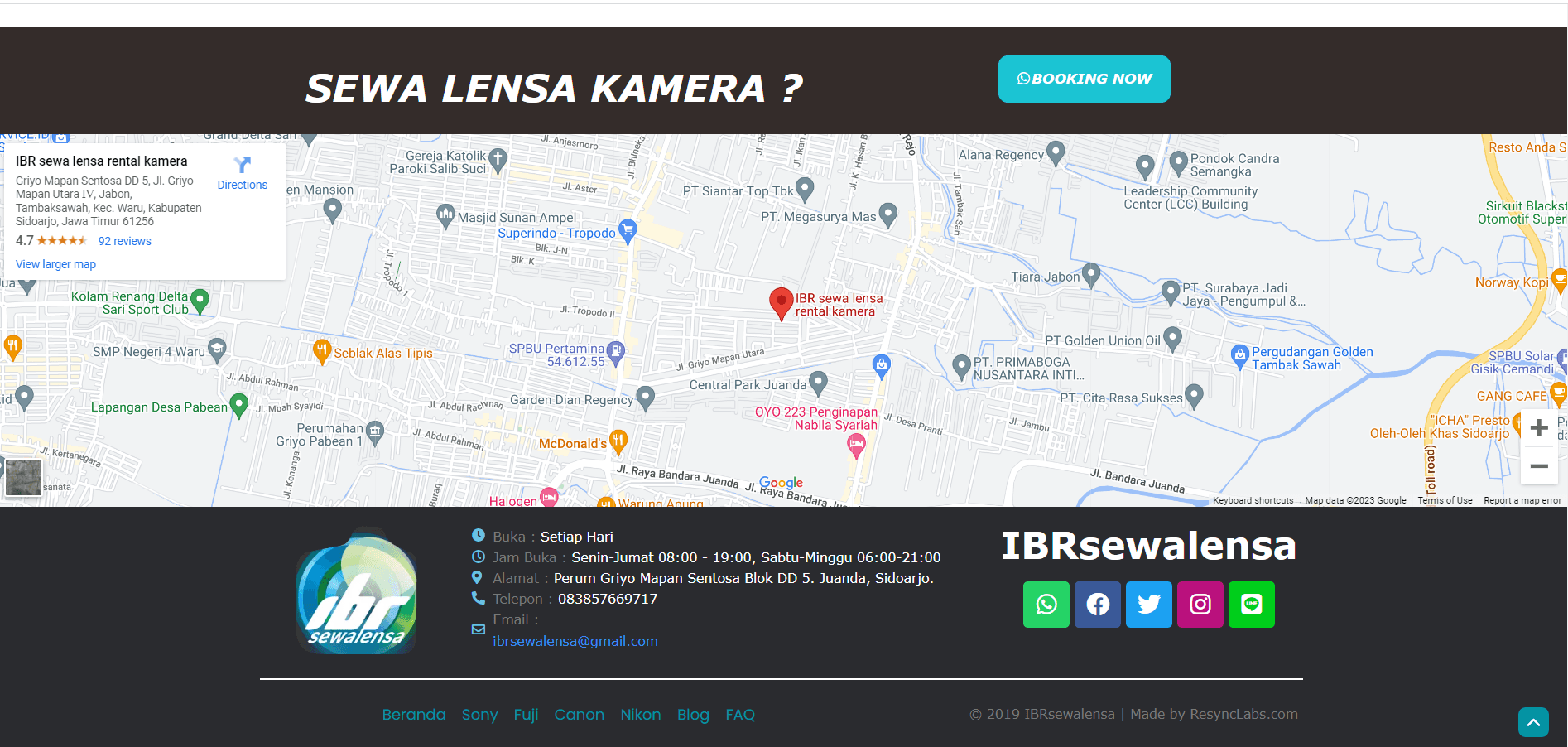 IBR Sewa Lensa
