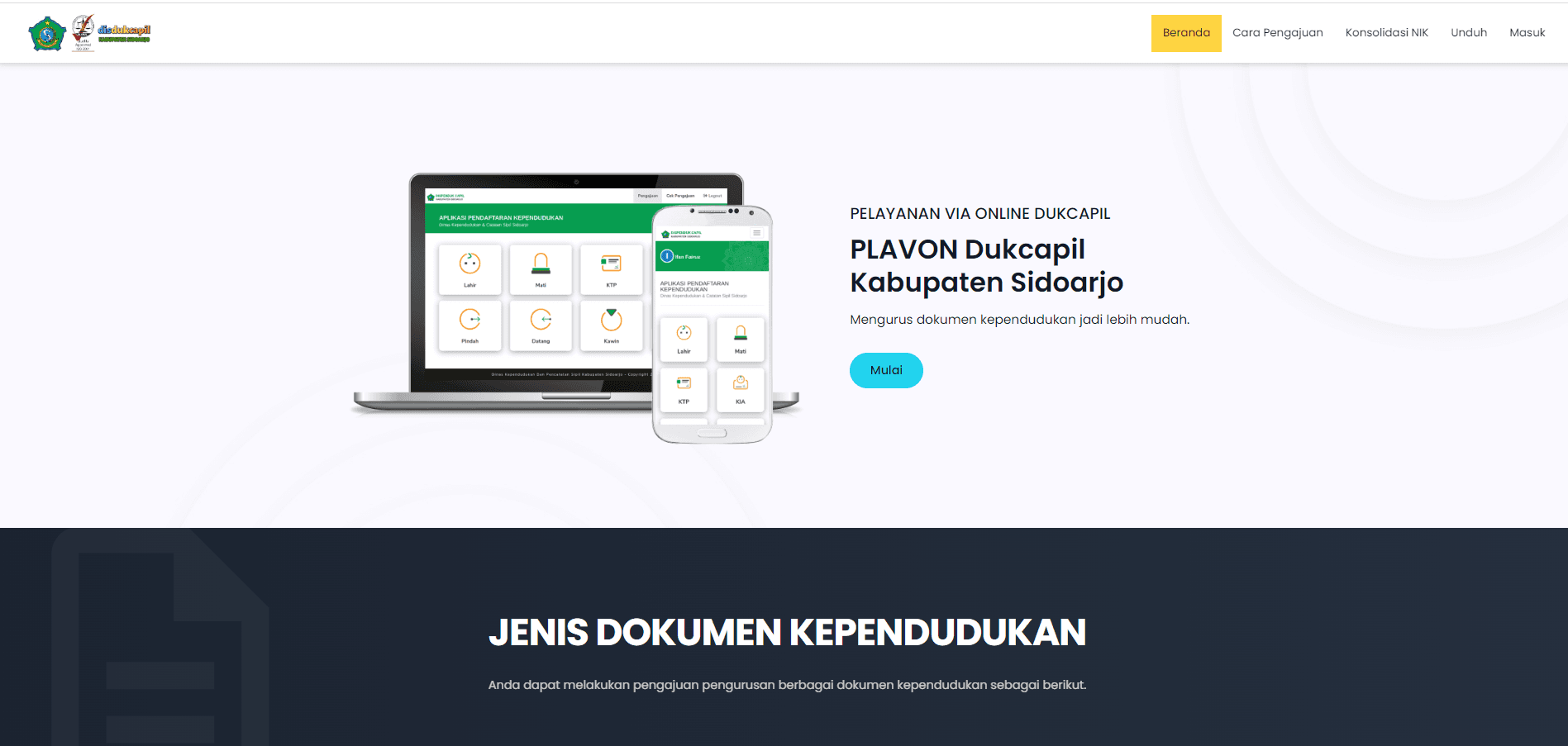 Plavon Dukcapil Kabupaten Sidoarjo